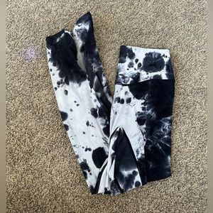 Tie dye black leggings